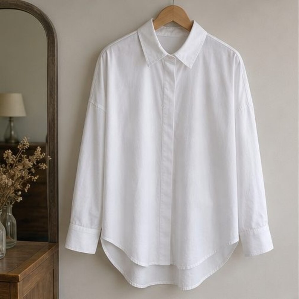 Navy V Neck Top